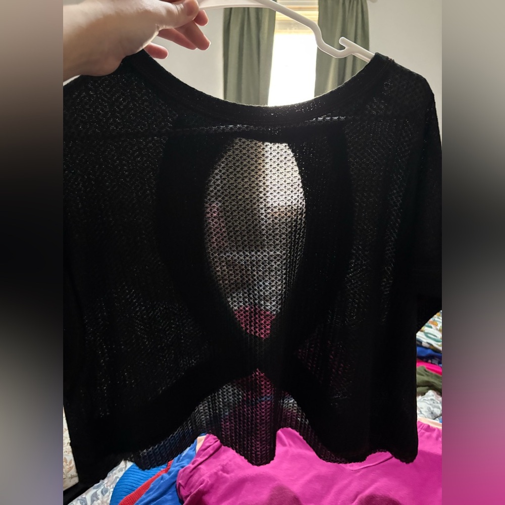 Black Sheer Knit Top